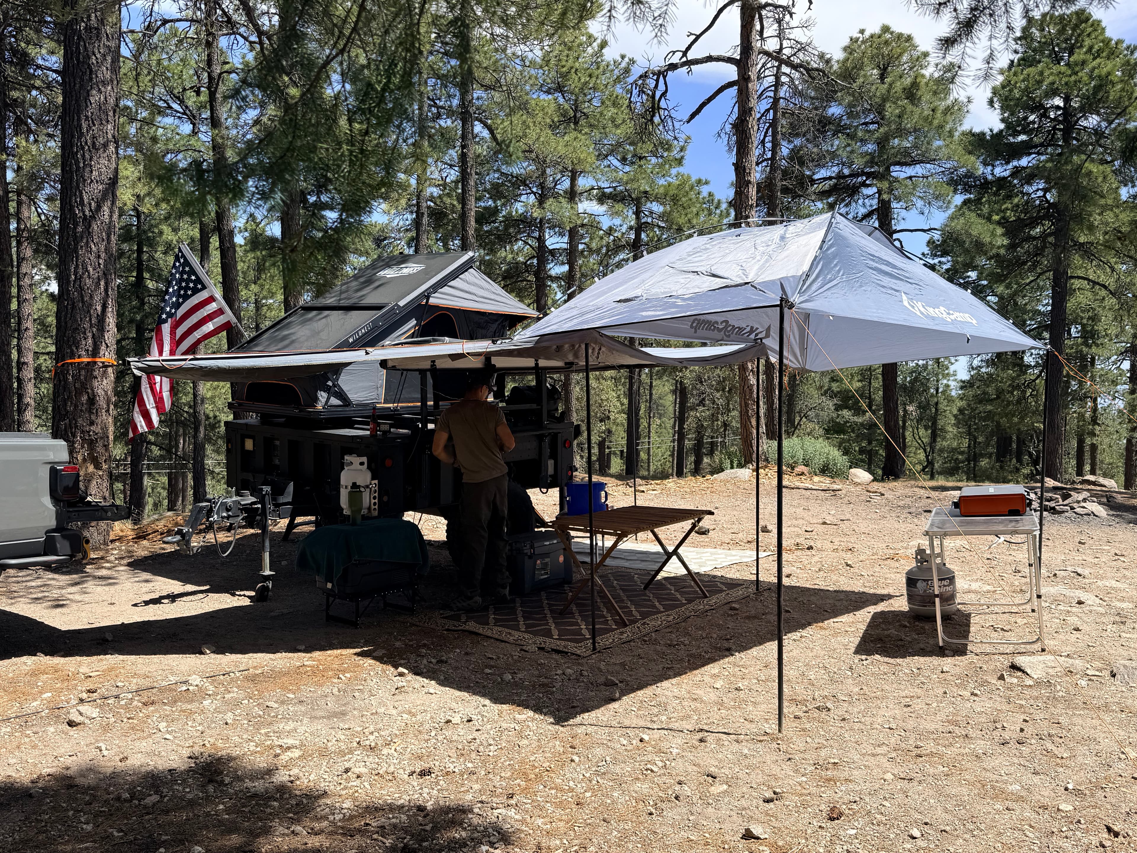 Camp 1 Setup with Old Glory