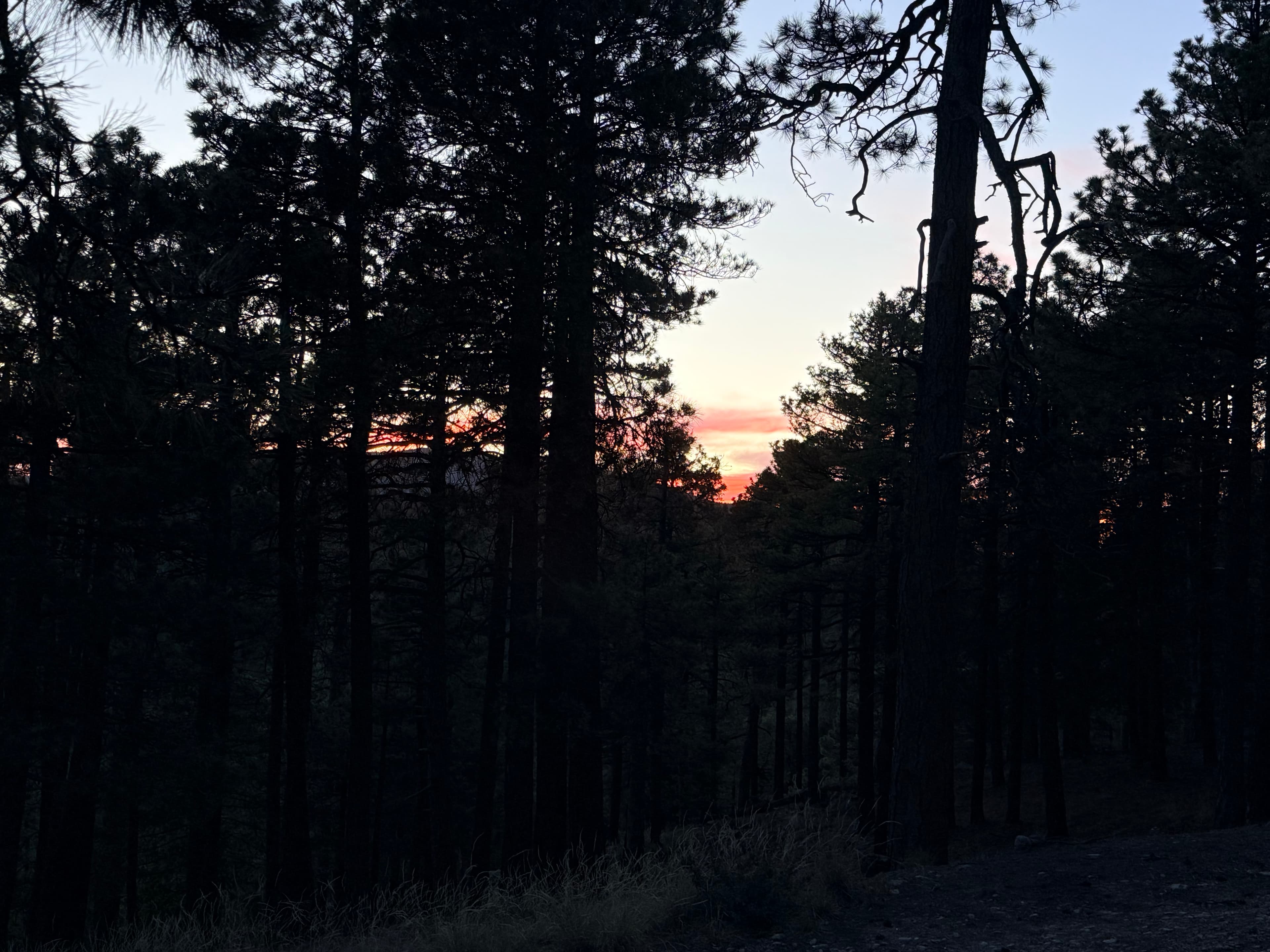 Sunset after day one camp setup